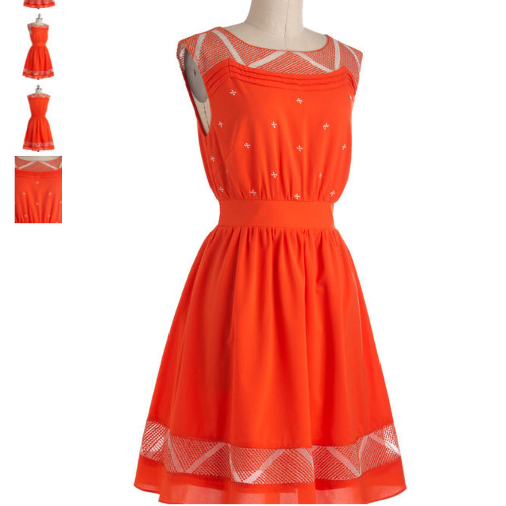 Modcloth Cayenne Retro Dress Small